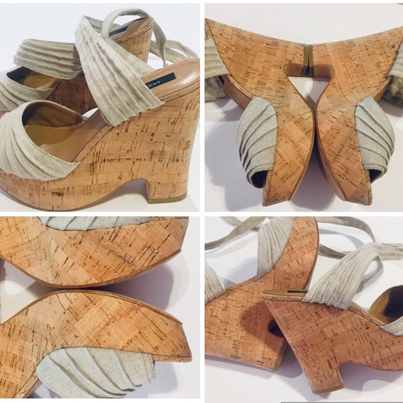 Ann Taylor Marley Cork Wedge Lace Up Gladiator - Picture 6 of 8